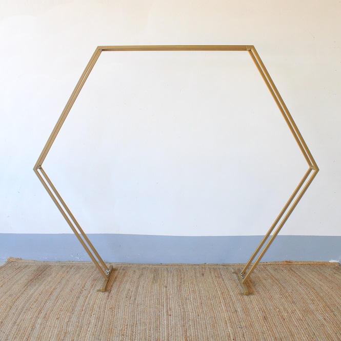 Backdrop hexagon goud