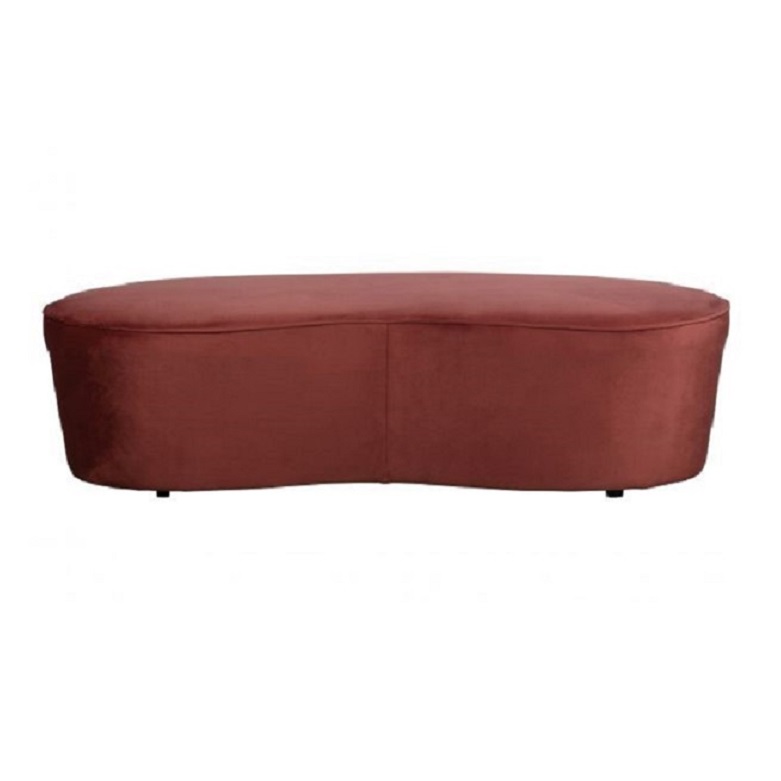 Bankje Macaroni velvet kastanje rood - groot