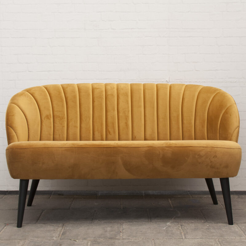 Bankje velvet okergeel