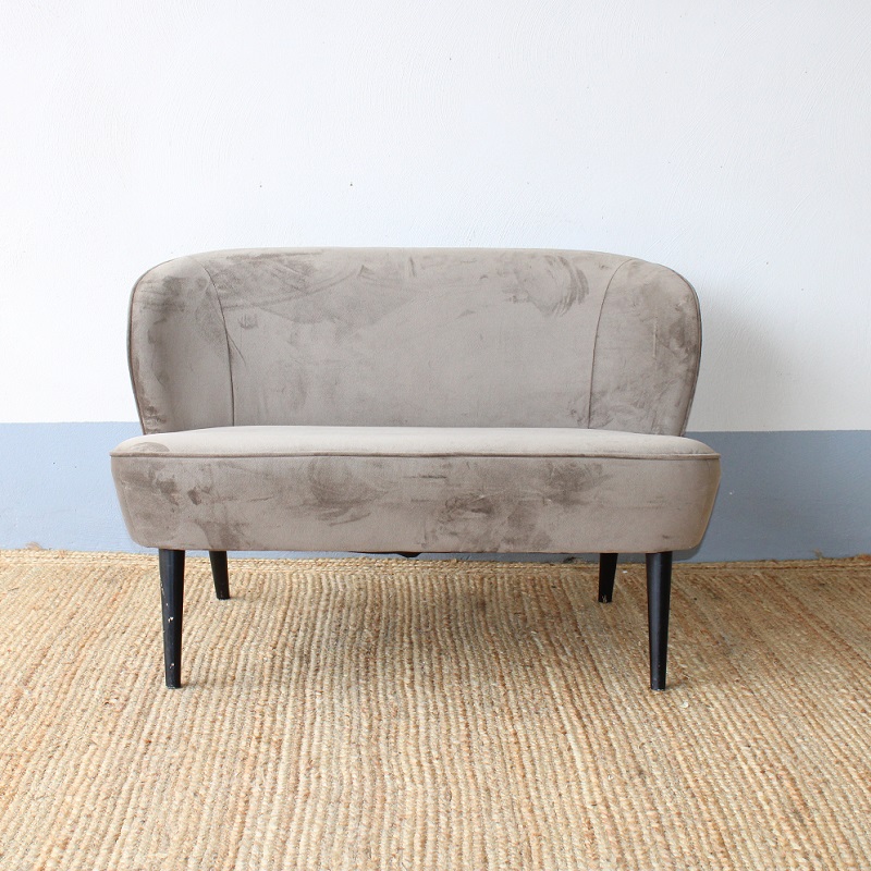 Bankje velvet olijfgoud