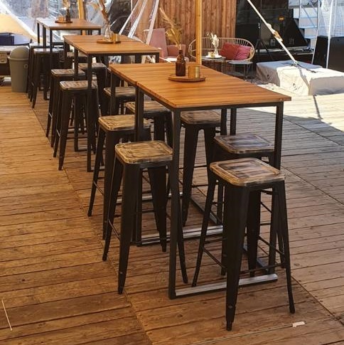 Barkruk Staal Zwart met grijs zitvlak