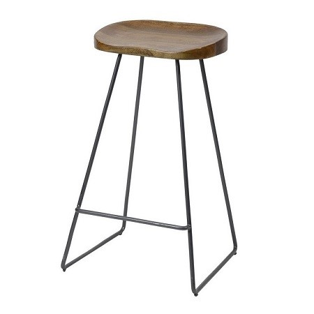 Barkruk Metaal met houten zitting