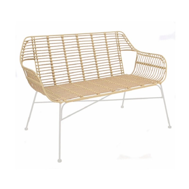 Beach rotan bankje - wit