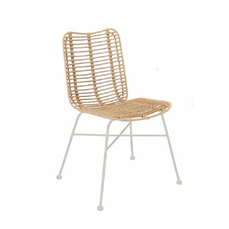 Stoel Beach Rotan - wit frame