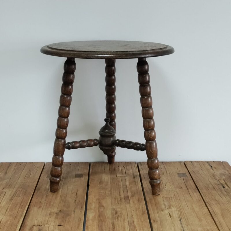 Bijzettafel vintage rond hout
