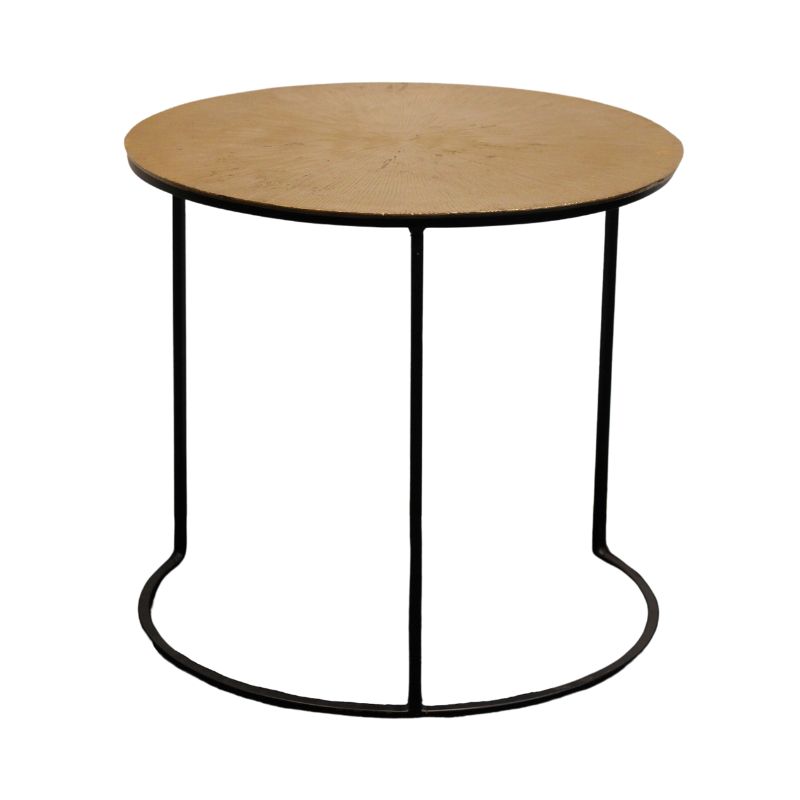 Bijzettafel zwart met goud blad