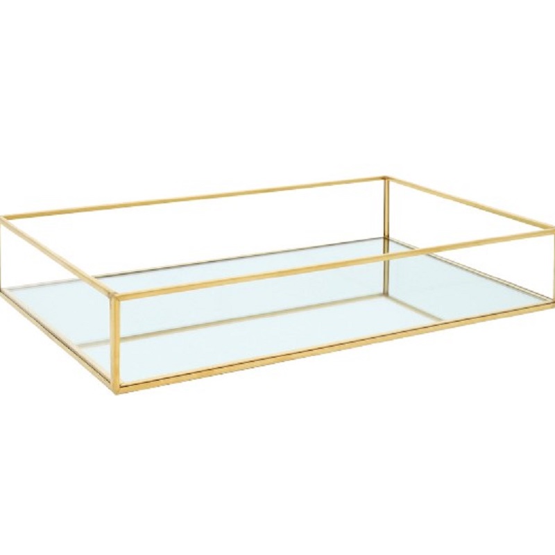 Dienblad goud glas spiegel