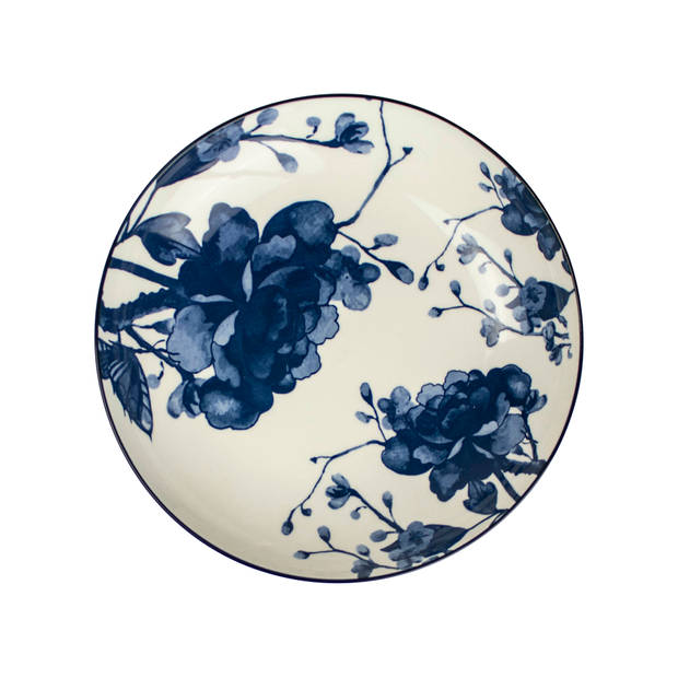 Diep bord blauw wit ø21 cm - mix and match