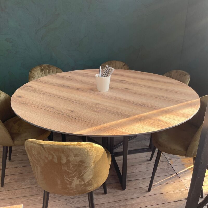 Tafelblad Tribo Ø165 cm hpl eiken (3 poten nodig)