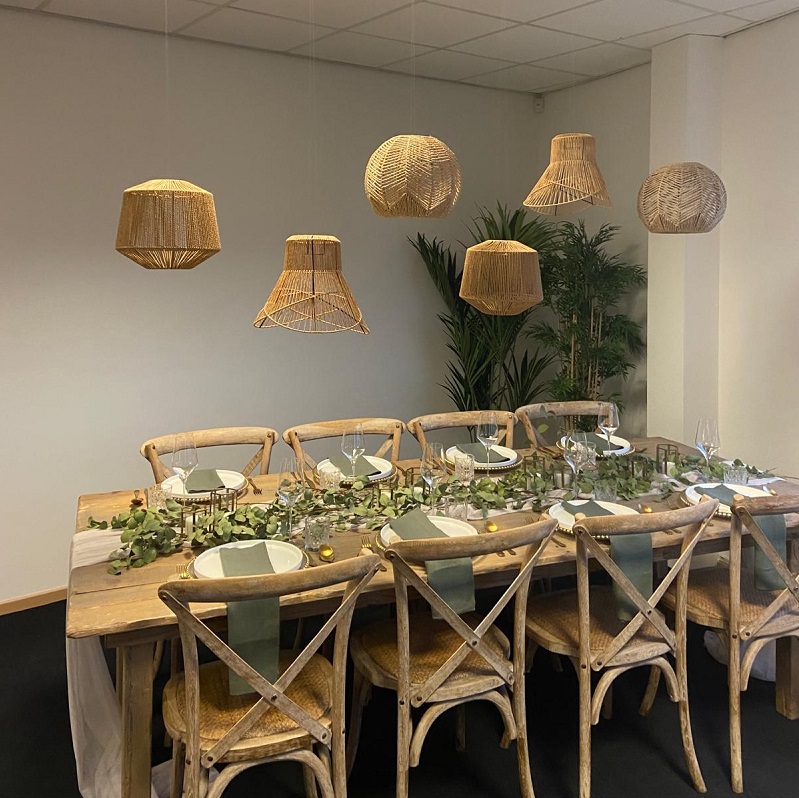 Diverse rotan lampenkap