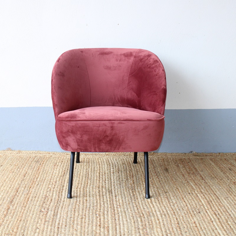 Fauteuil Boet Velvet Rood