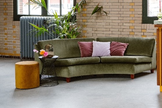 Groene velvet rondzit