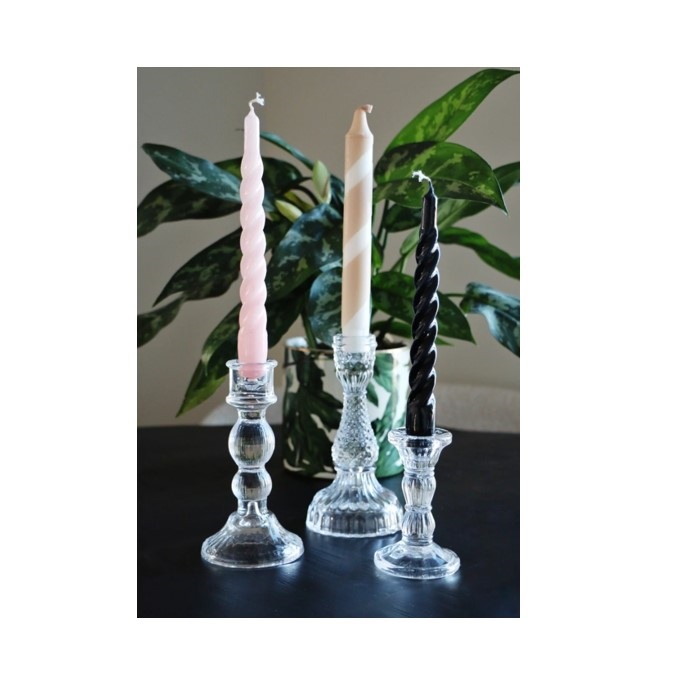 Kandelaars glas set van 3