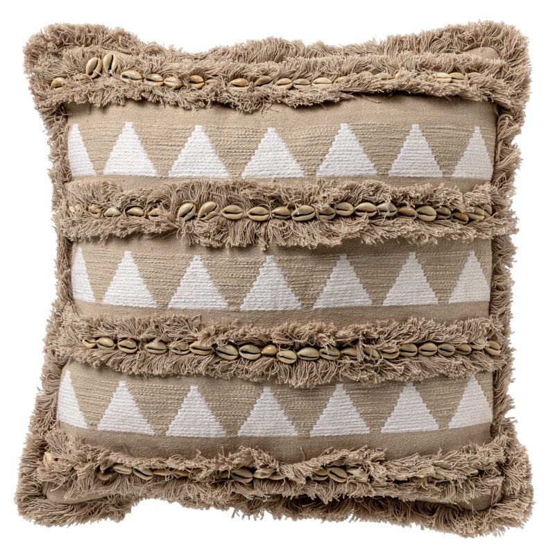 Kussen beige schelpen