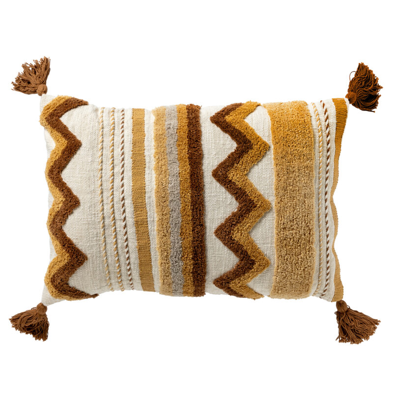 Kussen boho bruin flosjes