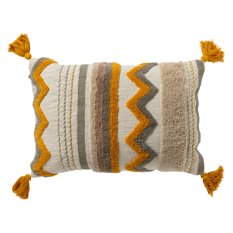 Kussen boho zeegroen flosjes