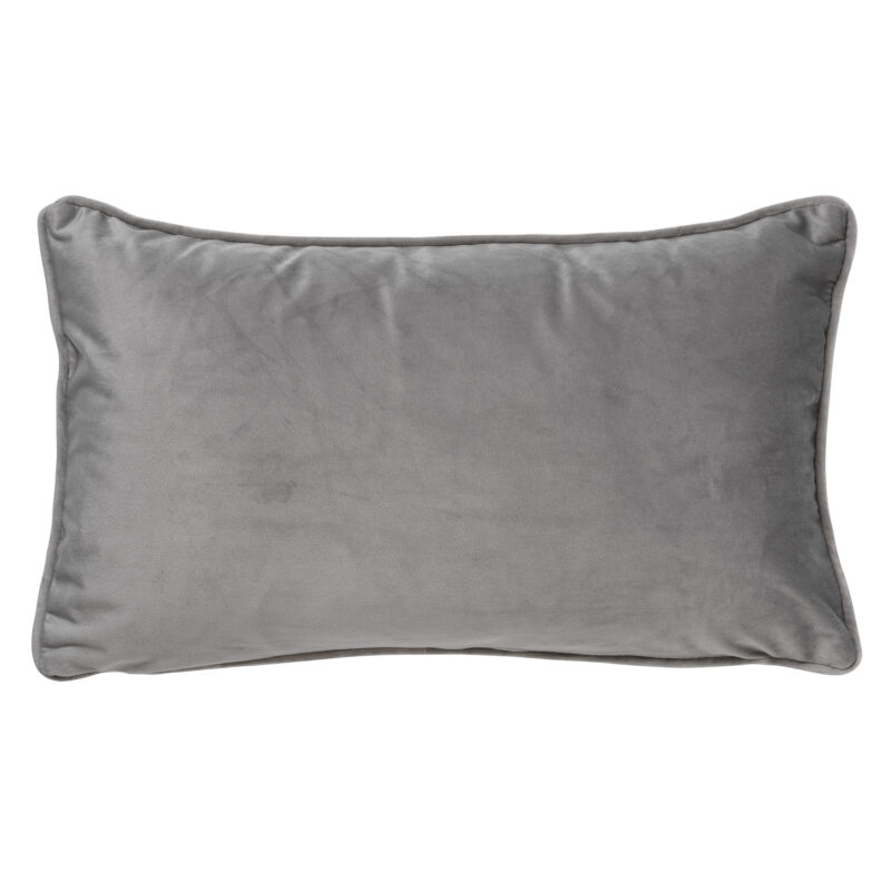 Kussen grijs fluweel lang