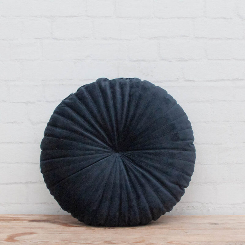 Velvet kussen rond blauw
