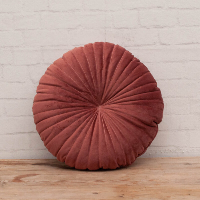 Velvet kussen rond roze