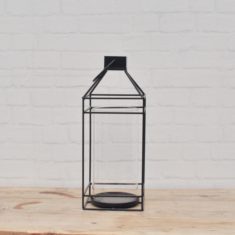 Windlicht zwart middel