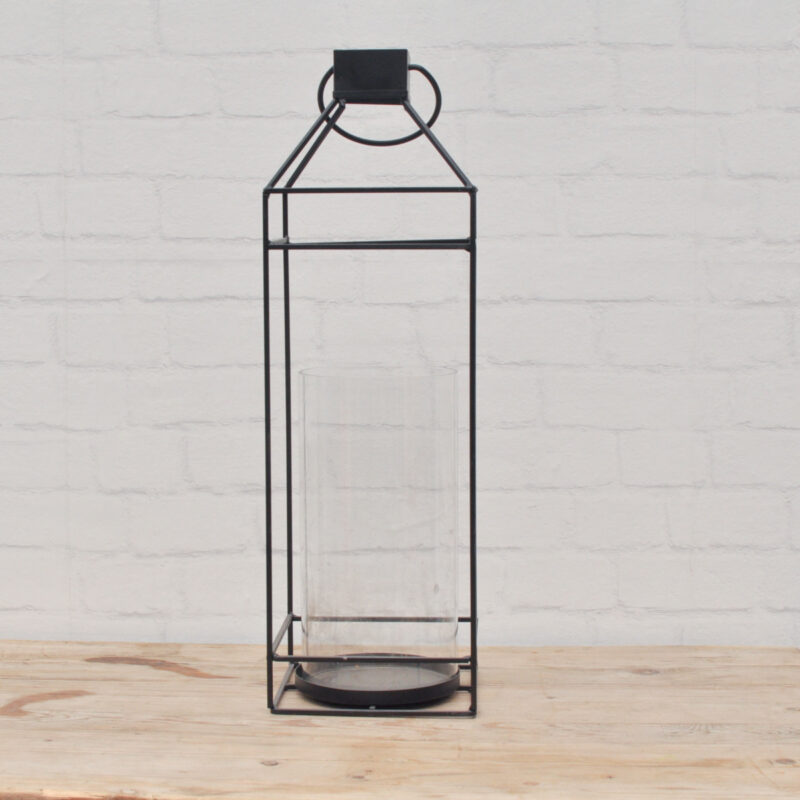 Windlicht zwart groot