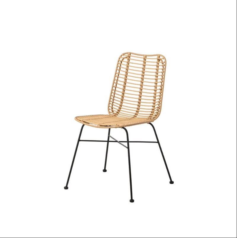 Stoel Beach Rotan - zwart frame