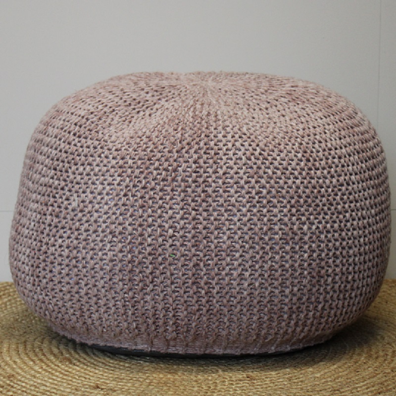 Poef gehaakt oudroze groot