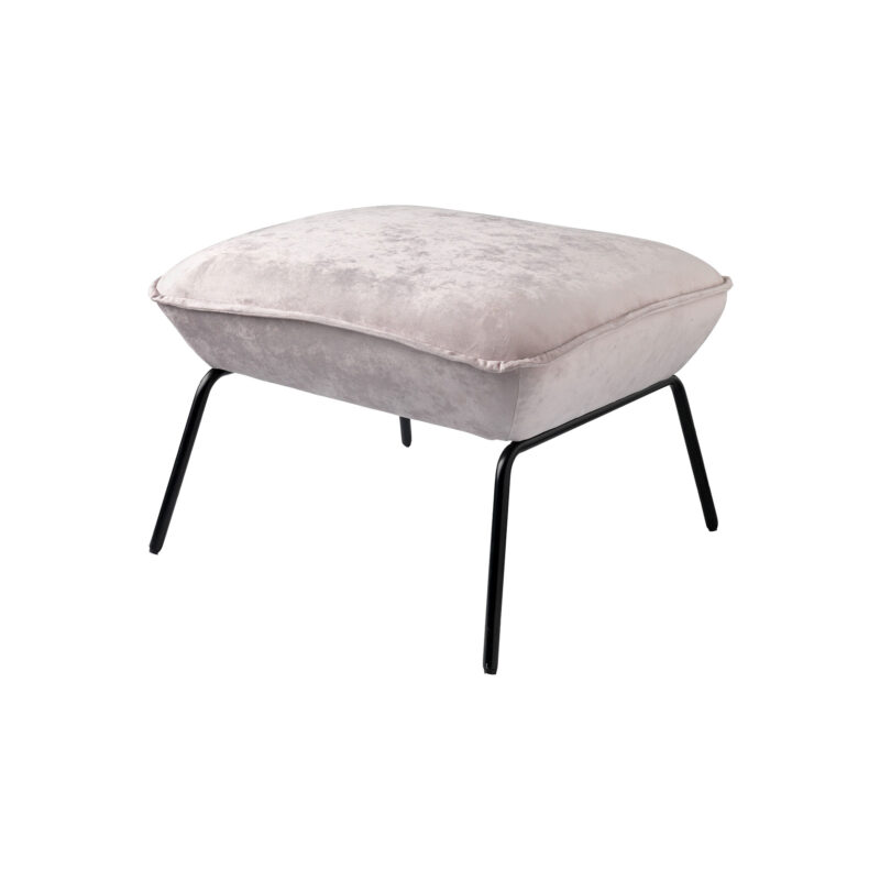 Poef pootjes velvet beige