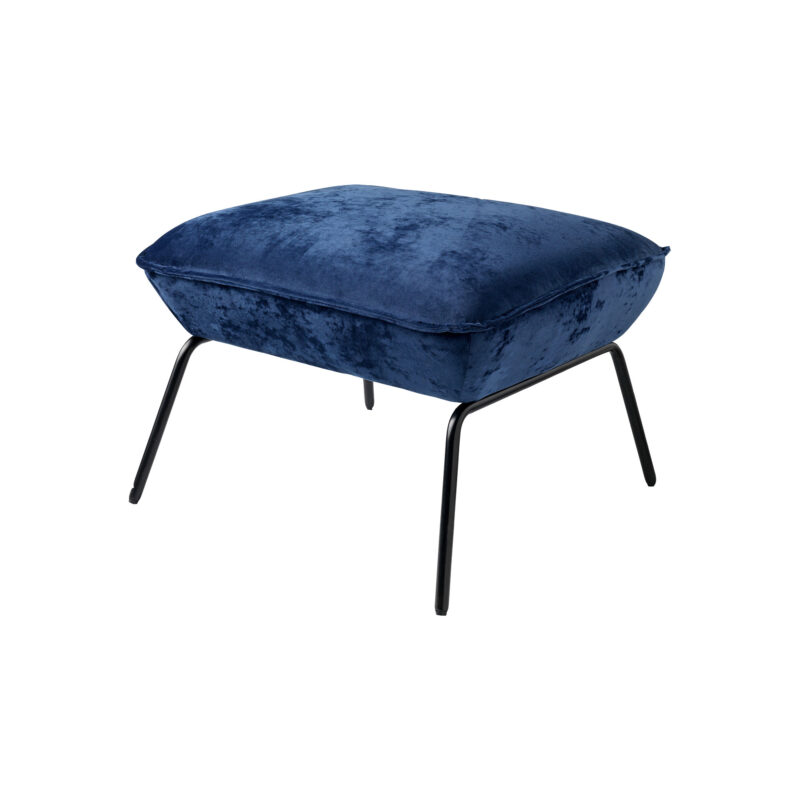 Poef pootjes velvet blauw