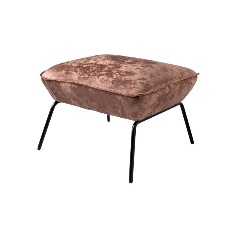 Poef pootjes velvet bruin