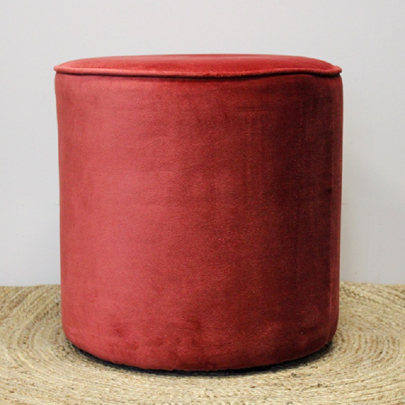 Poef velvet cherry