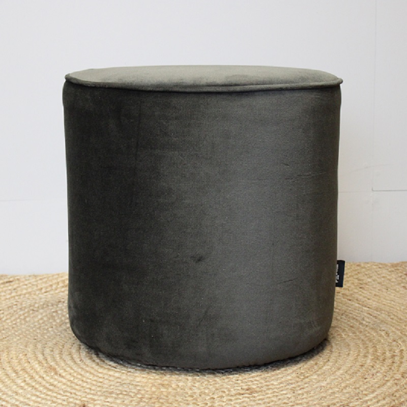 Poef velvet donkergroen 2
