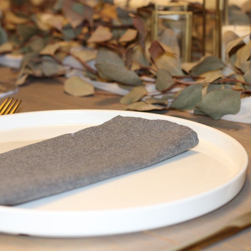 Servet Antraciet Grijs katoen