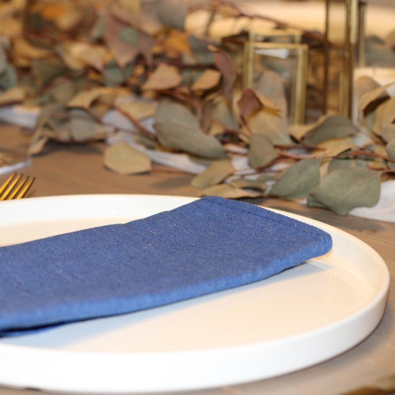 Servet Blauw katoen