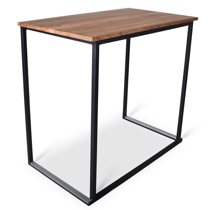 Statafel zwart staal met hout 120x70