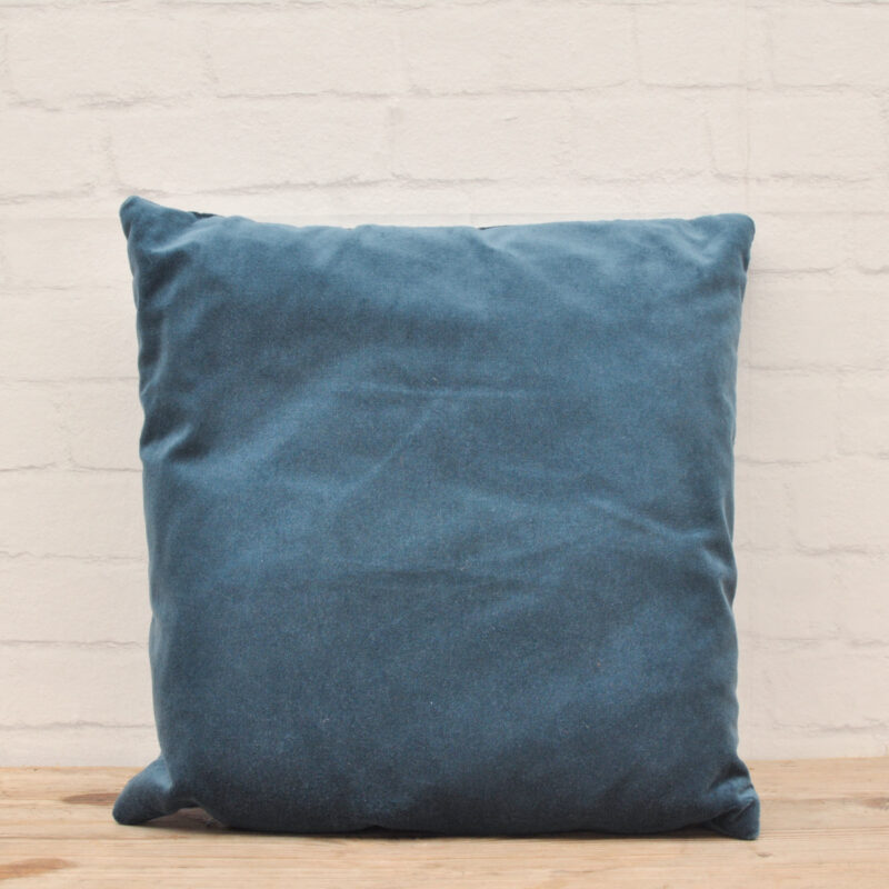 Velvet kussen blauw 1