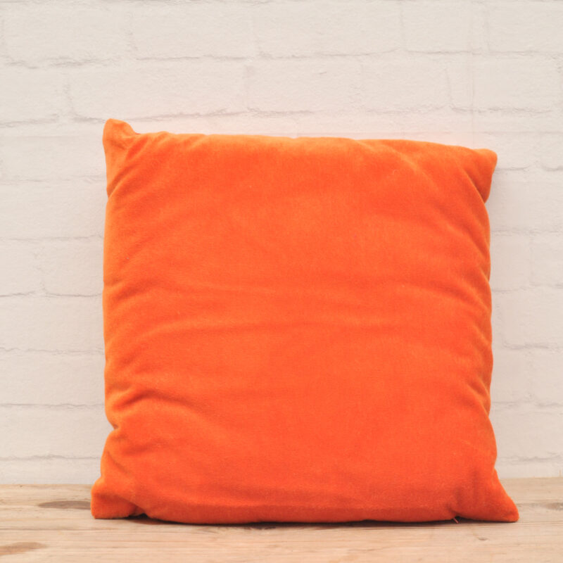 Velvet kussen knaloranje