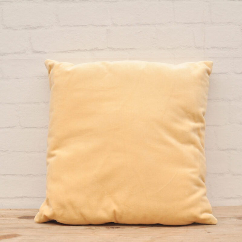 Velvet kussen lichtgeel