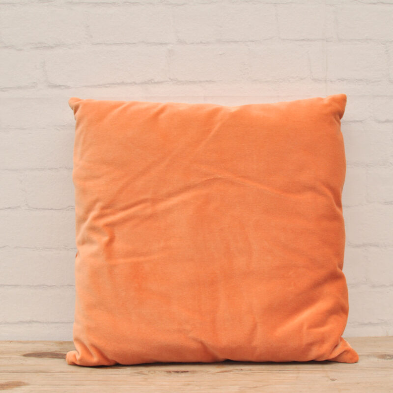 Velvet kussen lichtoranje