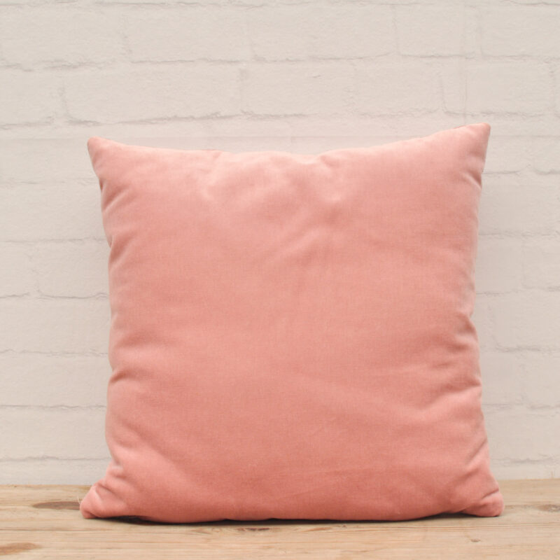 Velvet kussen oud roze 1