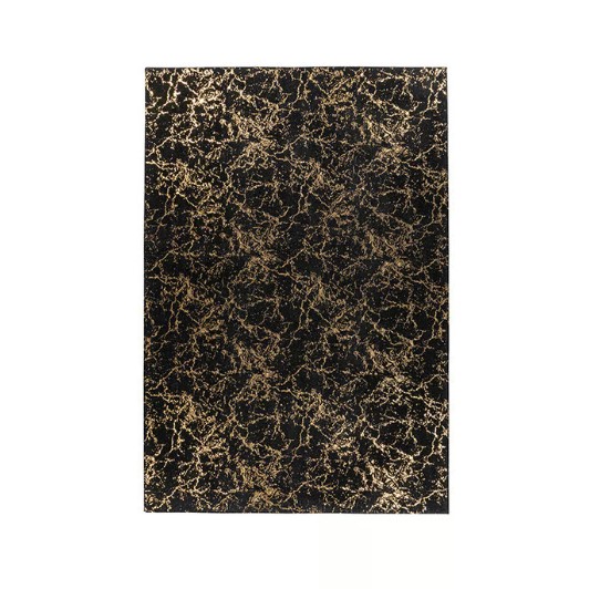 Vloerkleed zwart goud marmer (tapijt nr. 060)