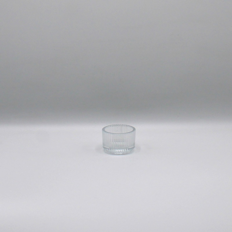 Waxinehouder glas ribbel