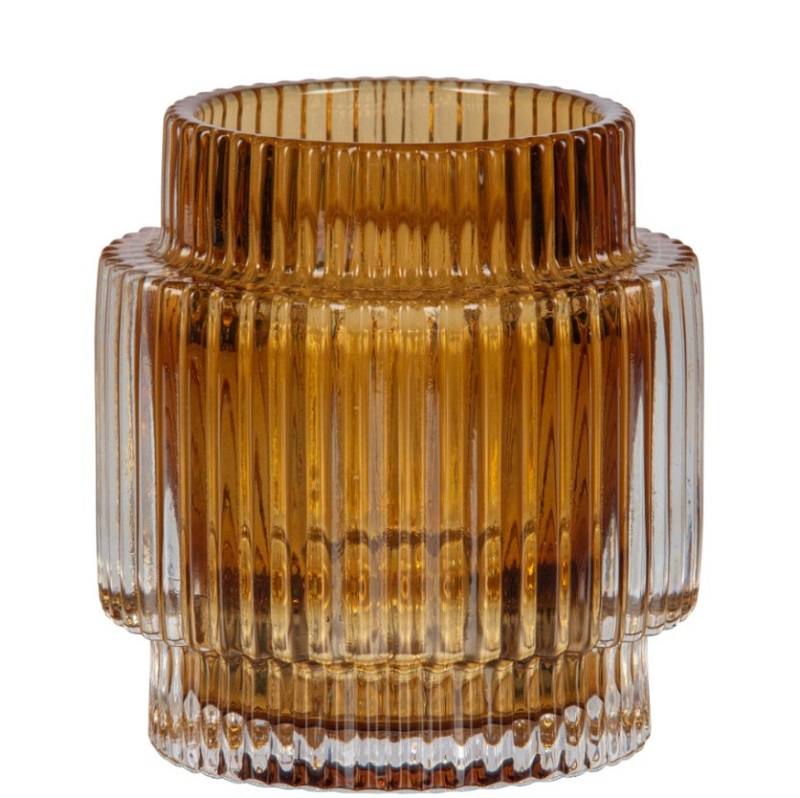 Waxinehouder glas syrup goud