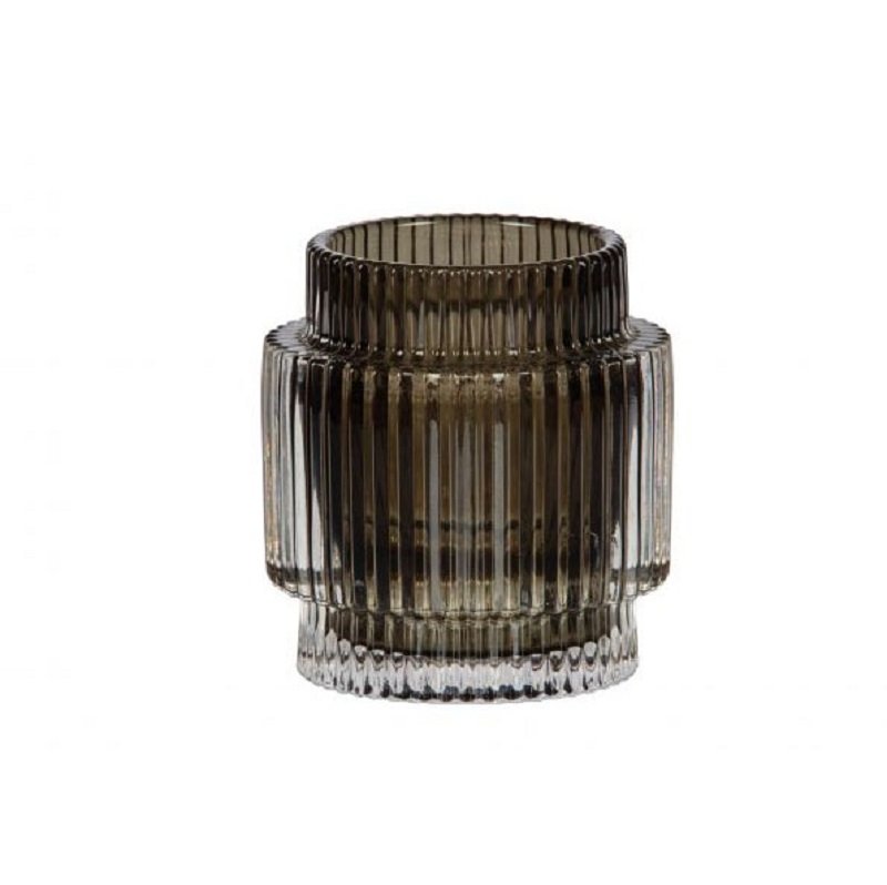 Waxinehouder glas syrup zwart