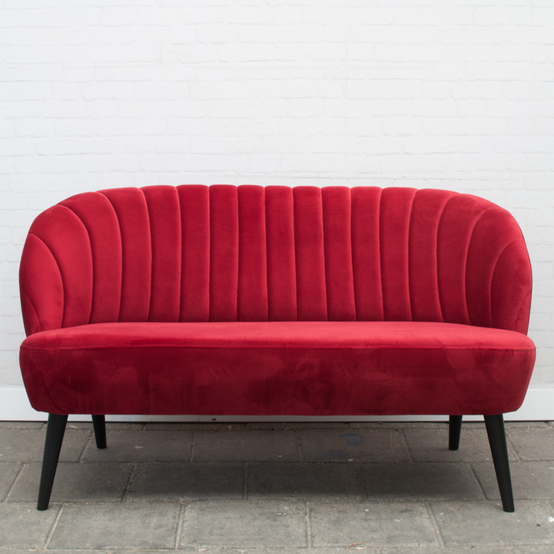 Bankje velvet rood