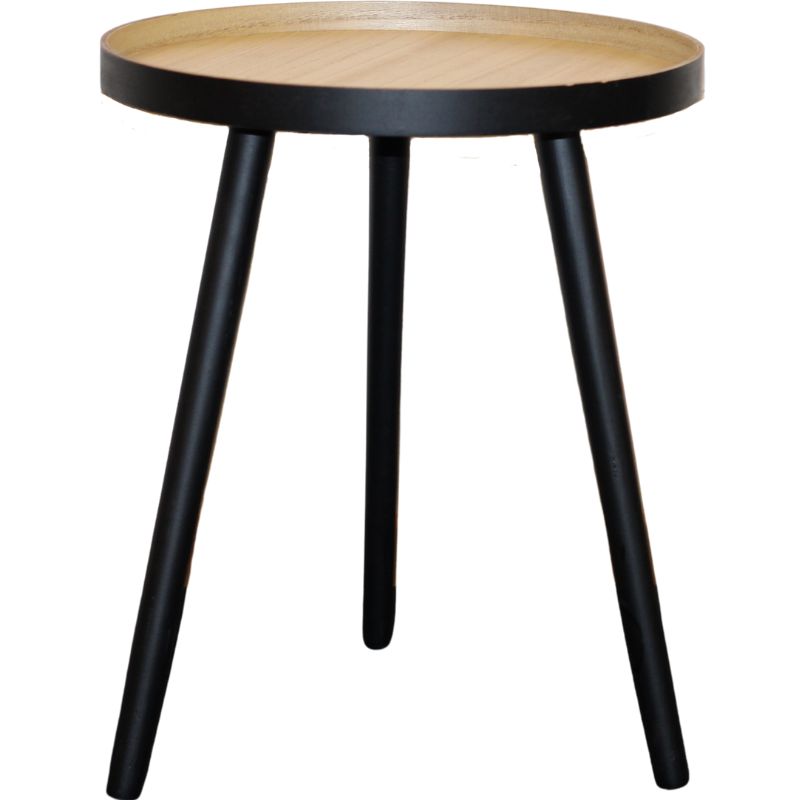 Bijzettafel zwart met hout