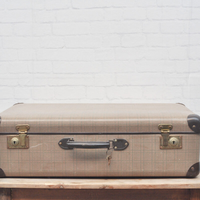 Koffer beige geruit