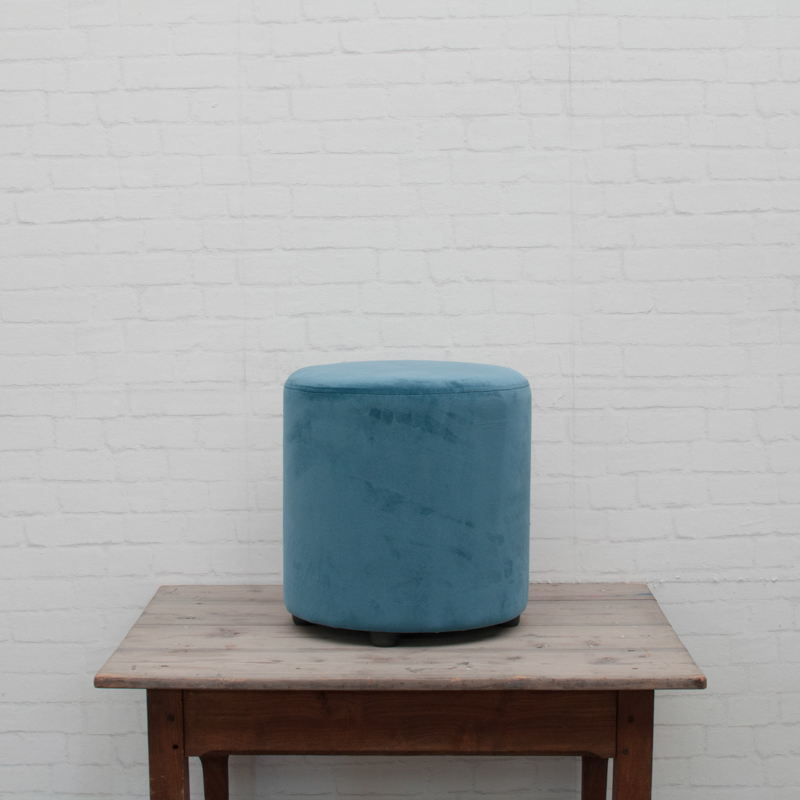 Poef velvet blauw
