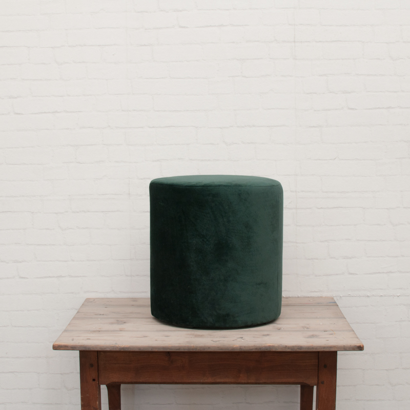 Poef velvet donkergroen