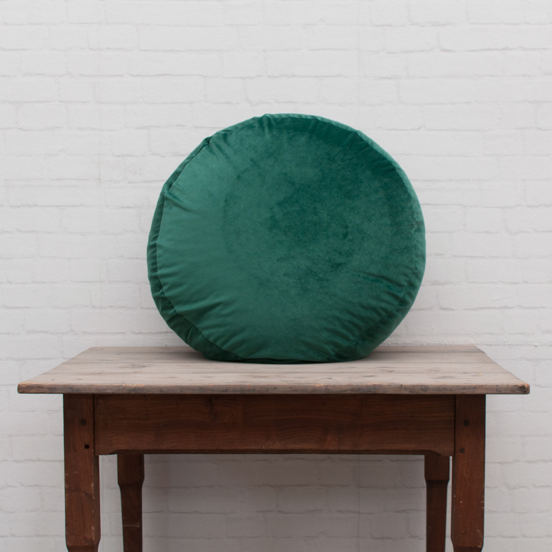 Poef velvet knalgroen zacht
